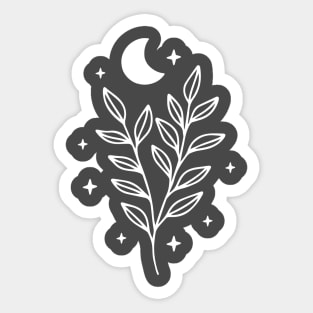 Moon and Floral Sprig Sticker